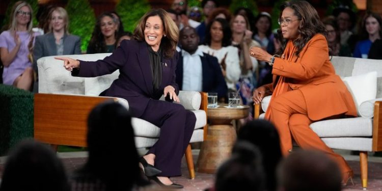 With abortion in focus, Harris’s event with Oprah prompts cheers and tears